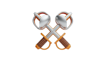 Crossed Swords Illustration on White Background