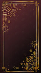 Vertical Gold Frame Lunar Design