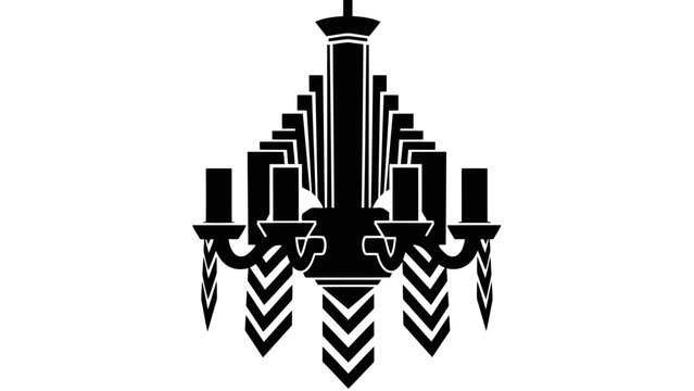 Ornate classical chandelier silhouette icon for elegant design.