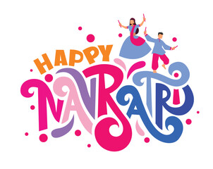 Indian Navratri festival vector illustration with festive elements