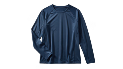 Blue Long Sleeve Athletic T-Shirt on Black Background graphic isolated on a transparent background