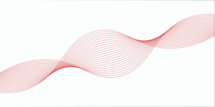 Red Wavy Lines Forming a Smooth Curve on a White Background abstract wave