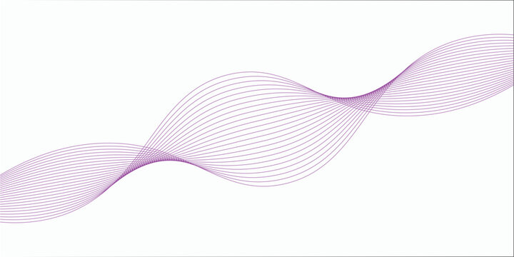 Purple Wavy Lines Forming a Smooth Curve on a White Background abstract wave