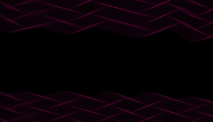 Abstract purple wave border on black background, Elegant decorative frame 