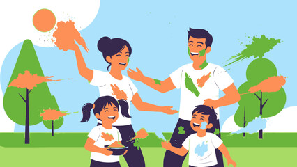 Family enjoying outdoor playtime