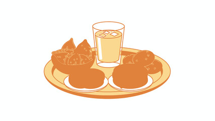 Breakfast plate with drink