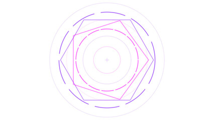 Futuristic HUD Neon Glowing Element Target Reticle Design Digital Interface Graphic Display