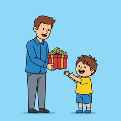 Child giving gift to father