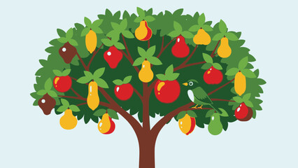 Fruit tree with various fruits