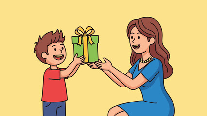 Child giving gift to mother