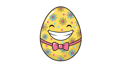 Decorated easter egg with smile