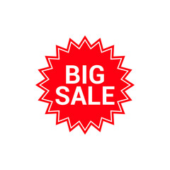 Big Sale Red Starburst Badge Isolated on Transparent Background