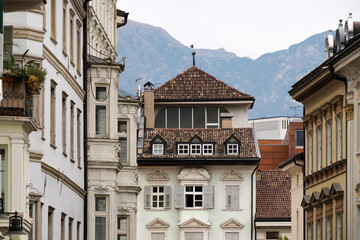 bressanone medieval village in south tyrol old buildings detail