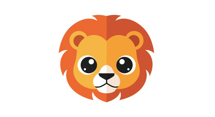 Obraz premium Adorable lion face graphic with endearing wide eyes ideal for children's illustrations