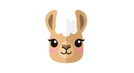 Obraz premium Adorable llama face design, perfect for children's illustrations and animal themed decor