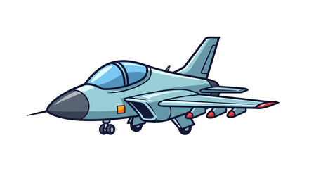Cartoon illustration showcasing a combat aircraft with detailed design and vibrant colors