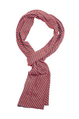 Scarf tied in knot isolated on white background