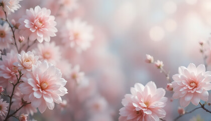 Fototapeta premium Beautiful pink flowers blossoming on tree branches