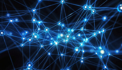 Shiny abstract blue winter sky background with glowing stars and magic glitter light for a festive Christmas holiday wallpaper designShiny abstract blue winter sky background with glowing stars and ma