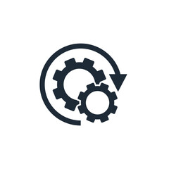 Process management. Workflow  Task Flow. Vector linear icon illustration isolated on white background.