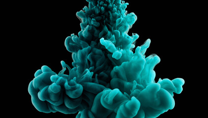 A macro closeup of a beautiful pink anemone flower and white coral reef held by a hand in the dark blue underwater marine nature of the deep ocean