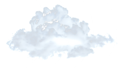 Png Single Fluffy Cumulus Cloud – Soft White Sky Element with Gentle Atmospheric Texture