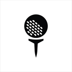 Golf icon. Golf stick, Golf Ball and Golf Flag symbol. For web design. Vector illustration Isolated on white background.