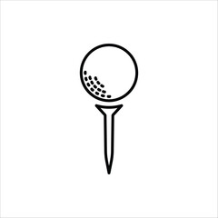 Golf icon. Golf stick, Golf Ball and Golf Flag symbol. Vector illustration for web design. Isolated on white background.
