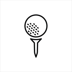Golf icon. Golf stick, Golf Ball and Golf Flag symbol. Vector illustration for web design. Isolated on white background.

