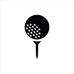Golf icon. Golf stick, Golf Ball and Golf Flag symbol. Vector illustration for web design. Isolated on white background.
