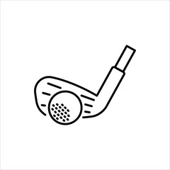 Golf icon. Golf stick, Golf Ball and Golf Flag symbol. Vector illustration for web design. Isolated on white background.
