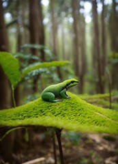 green iguana on a branch