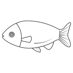 Simple Outline Drawing of a Fish