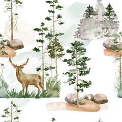 Forest seamless pattern.