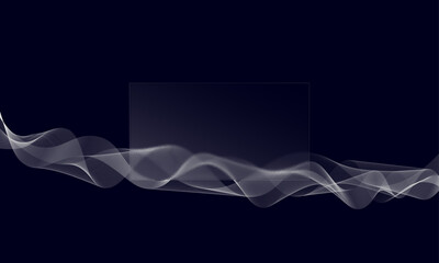 A page for a glassmorphism style web site with abstract waves.