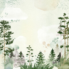 Watercolor forest.