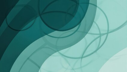 Abstract Teal Wave Pattern with Overlapping Circles and Subtle Gradients.