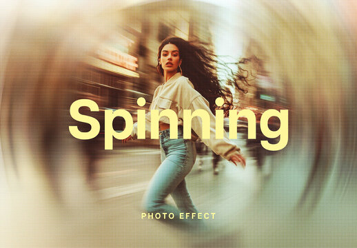 Spinning Blurred Photo Effect Mockup