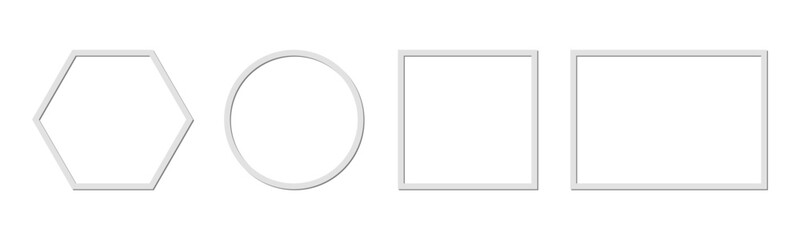 Photo frame mockup set, realistic image frame vector illustration