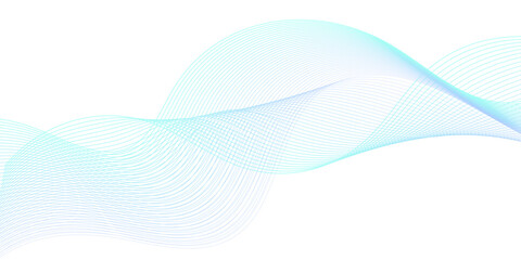 Abstract light blue cyan wave line background with minimalist flowing curved streaks, creating a smooth modern digital motion texture in soft cyan tones on a clean white or transparent space
