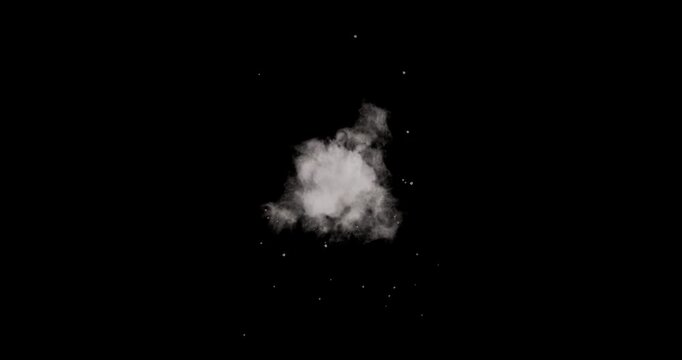 smoke explosion effect on black background