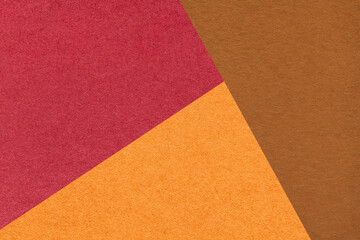 Fototapeta premium Geometric red, orange and brown texture paper background for presentation, banner or autumn card design template