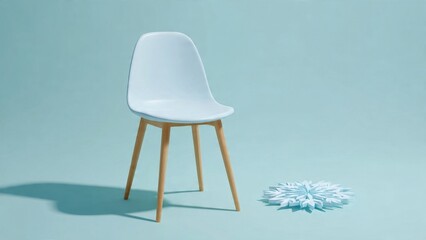 Winter Snowflake Resting on a Child's Desk in a Pastel Room

