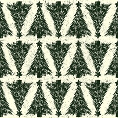 Seamless background with Christmas decorated tree.
