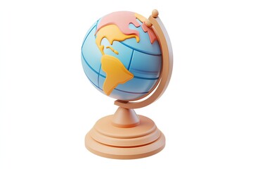 Earth globe isolated on a white background. 3d render