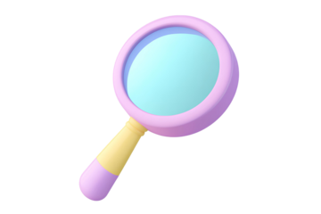Magnifying glass isolated on transparent background. 3d render. Magnifying glass icon.