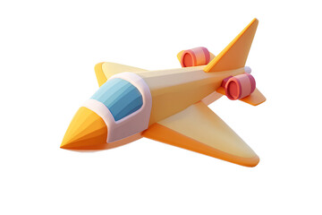 Airplane isolated on a transparent background. 3d render illustration.