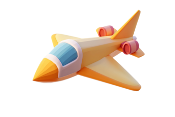 Airplane isolated on a transparent background. 3d render illustration.