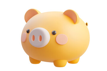 Piggy bank isolated on transparent background. 3D rendering.