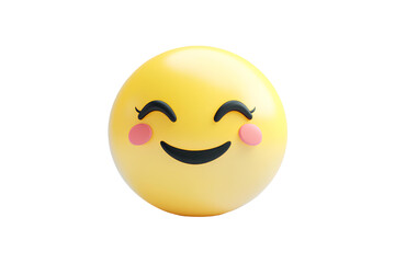 Smiling emoticon on a transparent background. 3d rendering.